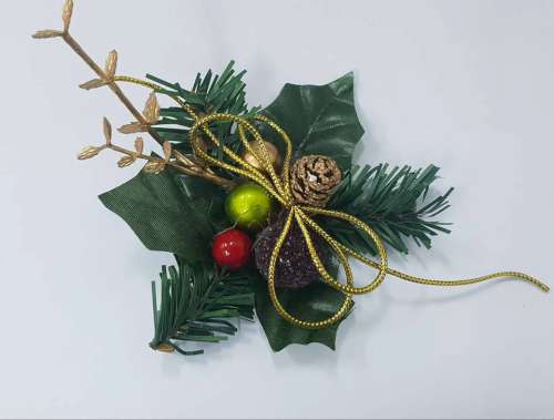 Holly and bauble Christmas Spray